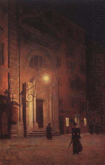 Aleksander Gierymski Street at night china oil painting image